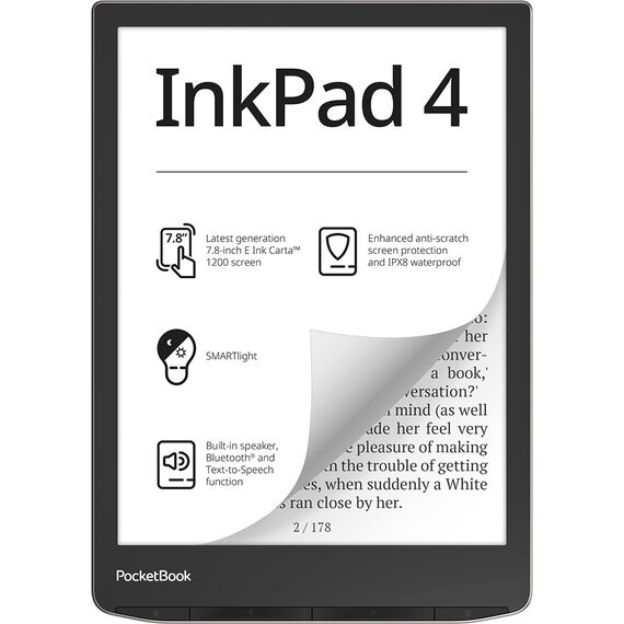 PocketBook InkPad 4 e-book reader Touchscreen 32 GB Wi-Fi Black, Silver - E-Readers - Tablet PC & Accessories - Techbox