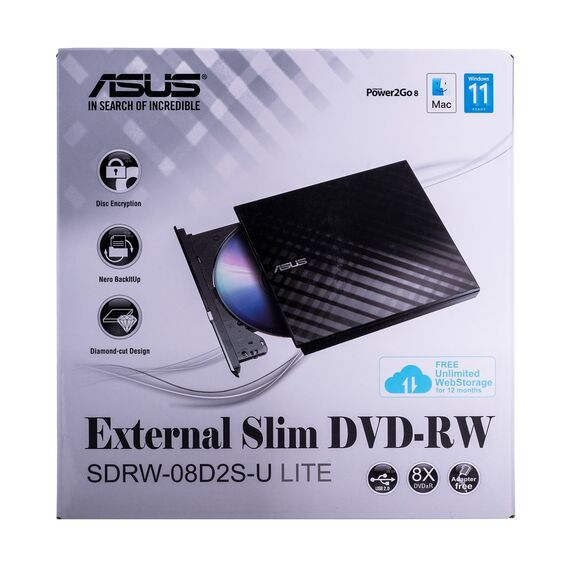 ASUS SDRW-08D2S-U Lite optical disc drive DVD±RW Black | Techbox