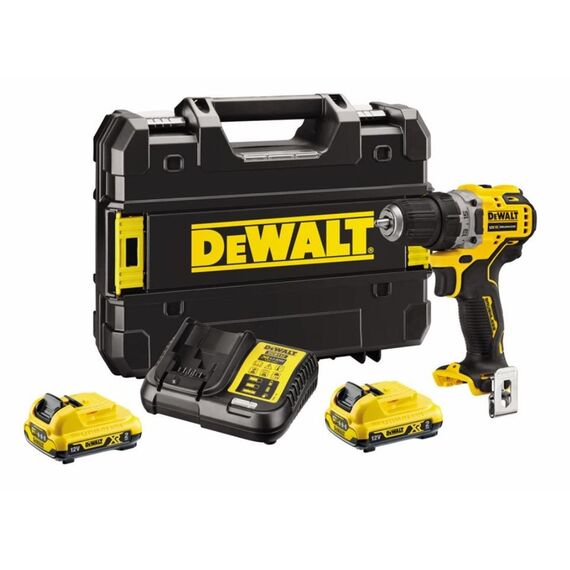 DEWALT DCD701D2-QW Cordless Drill 2x 12V 2Ah XR TSTAK Black, Yellow | Techbox