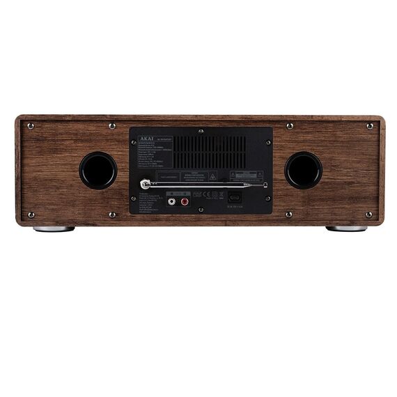 AKAI AM-100 RHAPSODY Stereo system 30W RMS, Bluetooth 5.0, DAB+/FM, CD/USB, AUX, brown black | Techbox