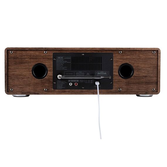 AKAI AM-100 RHAPSODY Stereo system 30W RMS, Bluetooth 5.0, DAB+/FM, CD/USB, AUX, brown black | Techbox