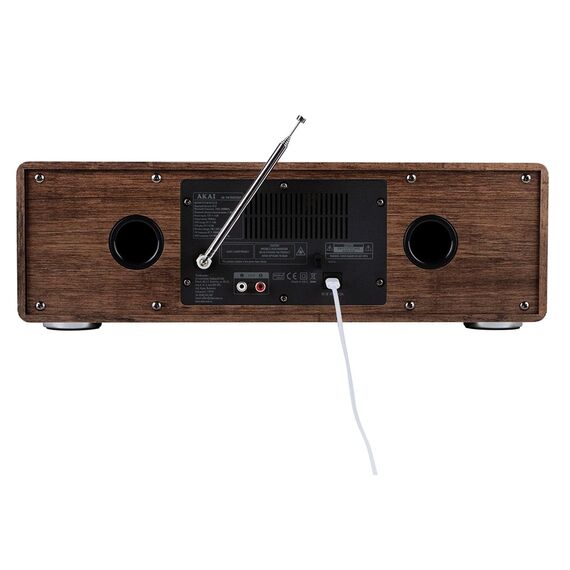 AKAI AM-100 RHAPSODY Stereo system 30W RMS, Bluetooth 5.0, DAB+/FM, CD/USB, AUX, brown black | Techbox