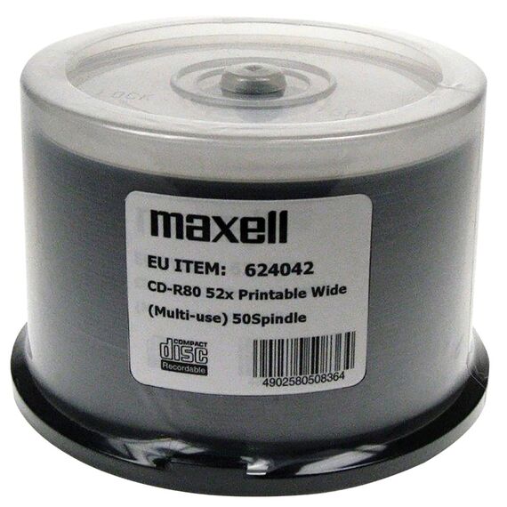 MAXELL CD-R 700MB 52x80 min, spindle, printable disc - CD, DVD & Blu Ray - Consumables - Techbox