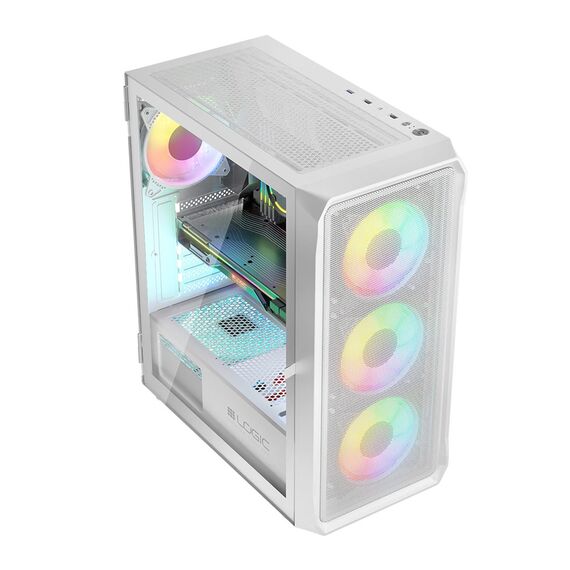 Logic PORTOS ARGB MINIDI USB 3.0 Case White - Computer Cases - PC Cases & Accessories - Techbox