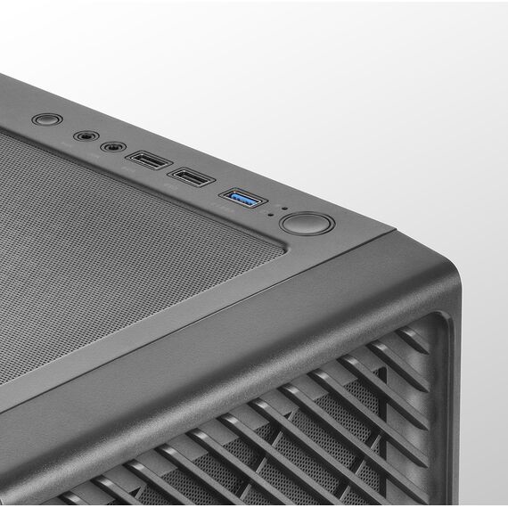 Mars Gaming MC-F Black, ATX Gaming Semitower, Full Tempered Glass Window, Metal-Mesh Front, 4x 120mm ARGB Fans - Computer Cases - PC Cases & Accessories - Techbox