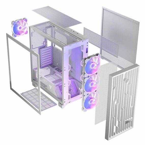MODECOM Case VOLCANO PERUN APEX ARGB MIDI White | Techbox