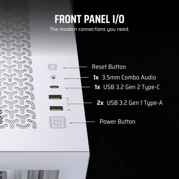 Corsair Midi Tower 3500X LXR LINK TG White | Techbox