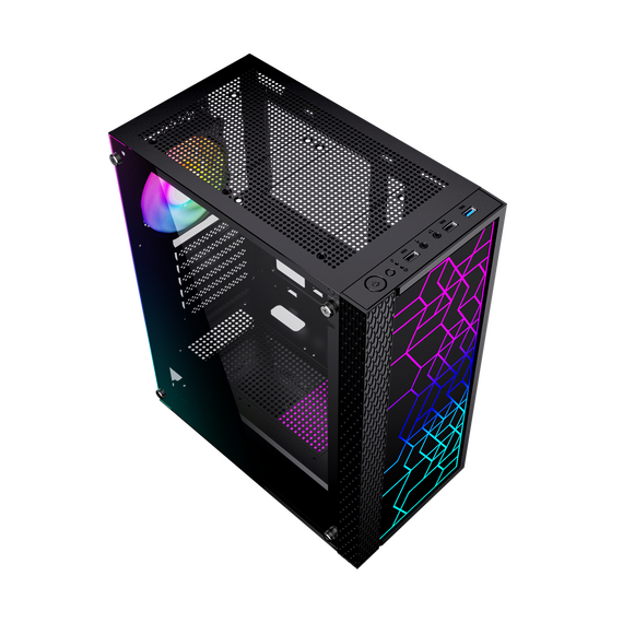 Gembird Fornax 2500 ARGB Gaming ATX computer case, Midi Tower, backlight,  Black - Computer Cases - PC Cases & Accessories - Techbox