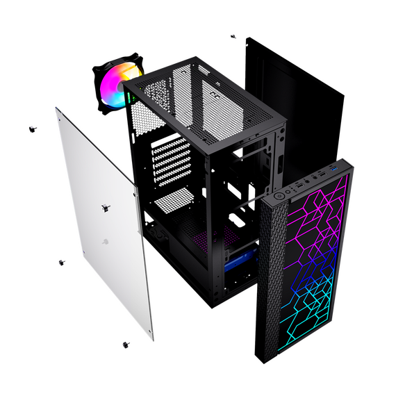 Gembird Fornax 2500 ARGB Gaming ATX computer case, Midi Tower, backlight,  Black - Computer Cases - PC Cases & Accessories - Techbox