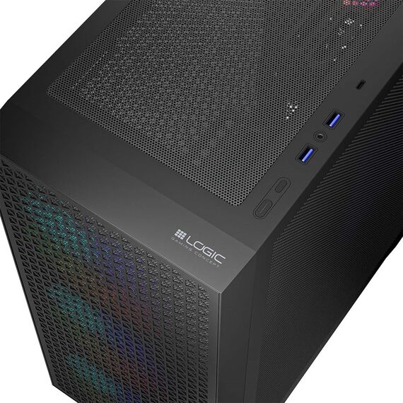 Logic DART PRO ARGB MIDI USB-C PC Case Black - Computer Cases - PC Cases & Accessories - Techbox