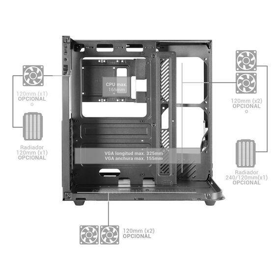 Mars Gaming MC-INFINIOLITE Midi Tower Black - Computer Cases - PC Cases & Accessories - Techbox
