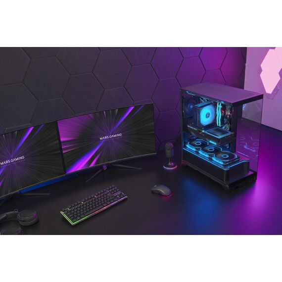 Mars Gaming MCPRISMA computer case Midi Tower Black - Computer Cases - PC Cases & Accessories - Techbox