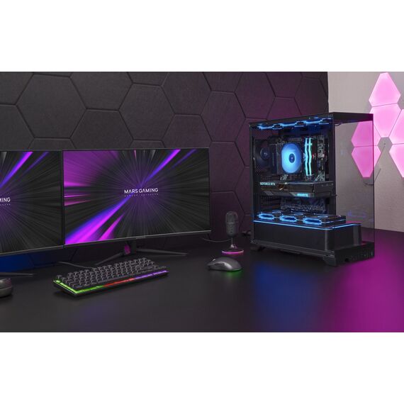 Mars Gaming MCPRISMA computer case Midi Tower Black - Computer Cases - PC Cases & Accessories - Techbox