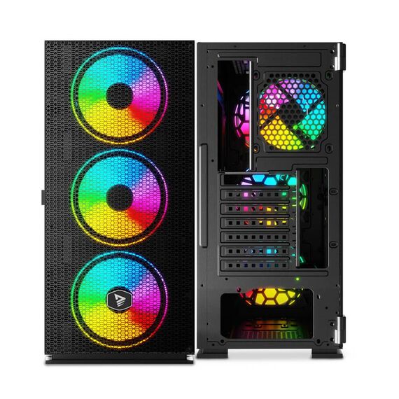SAVIO PC Case Raptor X1 ARGB Glass/Mesh Black - Computer Cases - PC Cases & Accessories - Techbox