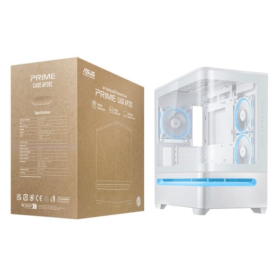 ASUS PRIME AP202 TG ARGB WHITE enclosure - Computer Cases - PC Cases & Accessories - Techbox