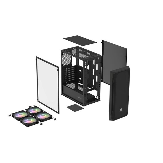 FURY Shobo SH4F RGB Midi Tower Black - Computer Cases - PC Cases & Accessories - Techbox