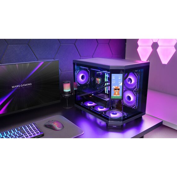 Mars Gaming MC3TCORELCDM computer case Mini Tower Black - Computer Cases - PC Cases & Accessories - Techbox