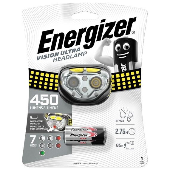 ENERGIZER Headlight Vision Ultra 3AA 450 LM, 3 colours of light | Techbox