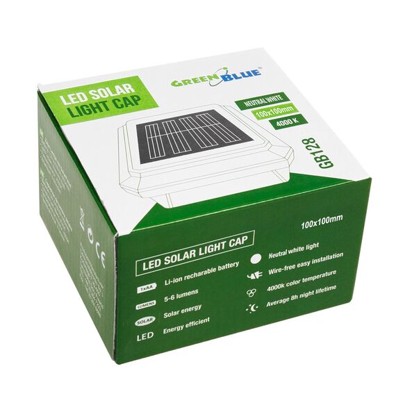 GreenBlue GB128 LED Fence Post Solar Lamp 100*100 with Dusk Sensor | Techbox