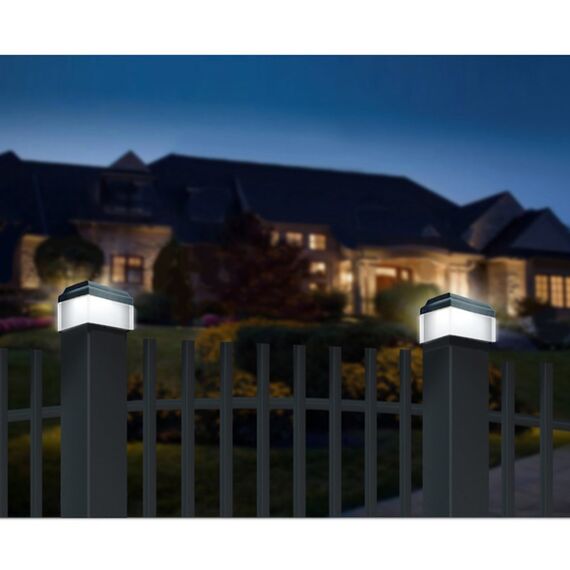GreenBlue GB128 LED Fence Post Solar Lamp 100*100 with Dusk Sensor | Techbox