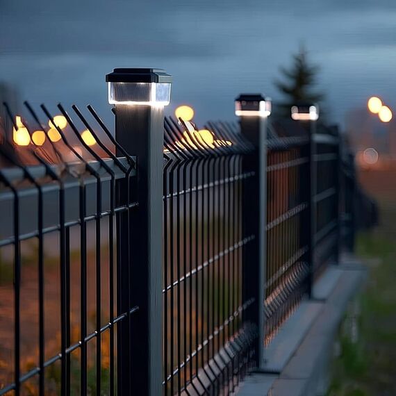 GreenBlue GB128 LED Fence Post Solar Lamp 100*100 with Dusk Sensor | Techbox