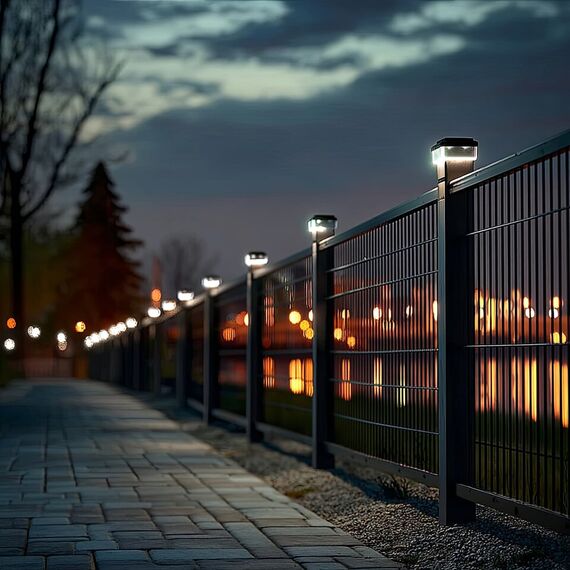 GreenBlue GB128 LED Fence Post Solar Lamp 100*100 with Dusk Sensor | Techbox