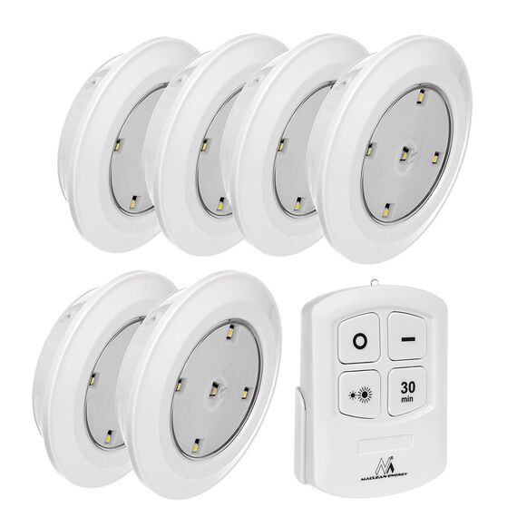 Maclean Energy MCE165 Remote Control LED Lamps Set, AAA Battieries, 6 Pieces in Set | Techbox