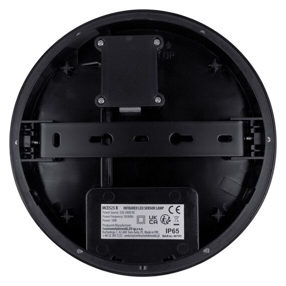 Maclean LED lamp with motion sensor, PIR sensor, black, 10W, IP65, 1000lm, neutral color, MCE525 B | Techbox
