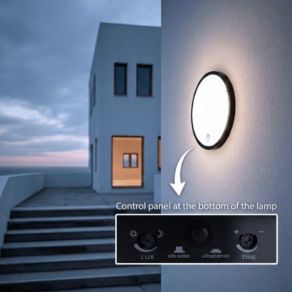 Maclean LED lamp with motion sensor, PIR sensor, black, 10W, IP65, 1000lm, neutral color, MCE525 B | Techbox