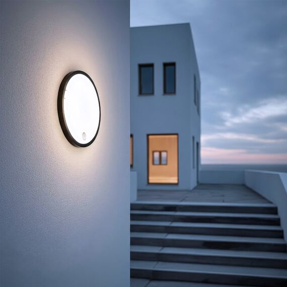 Maclean LED lamp with motion sensor, PIR sensor, black, 10W, IP65, 1000lm, neutral color, MCE525 B | Techbox