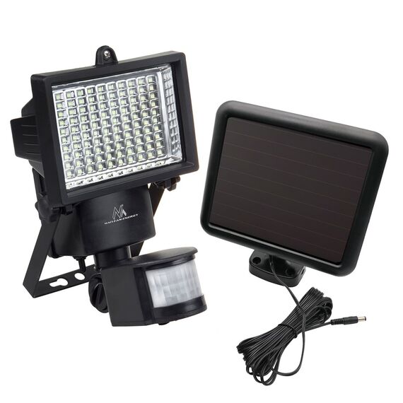Maclean MCE442 Solar Lamp LED Spotlight Motion Sensor Floodlight Wall Mount Light Twilight IP44 6W 6000K - Solar Lights - Lighting - Techbox