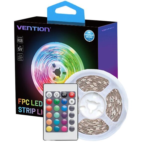 Vention RGB FPC LED light strip with 5V remote control, 2m - LED Ταινίες - LED Lightning - Techbox
