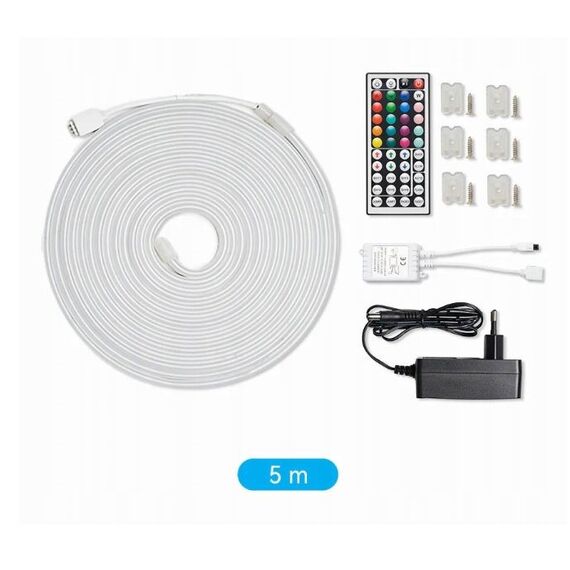 Vention Silicone Neon LED strip with IR remote control and 12V DC power supply, 5m | Techbox