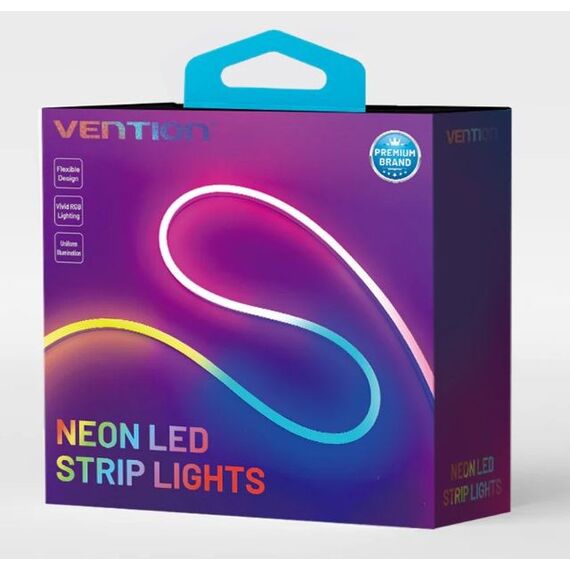 Vention Silicone Neon LED strip with IR remote control and 12V DC power supply, 5m | Techbox
