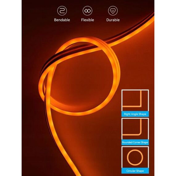 Vention Silicone Neon LED strip with IR remote control and 12V DC power supply, 5m | Techbox