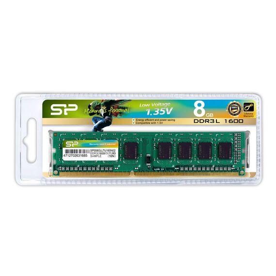 Silicon Power SP008GLLTU160N02 memory module 8 GB 1 x 8 GB DDR3L 1600 MHz - DIMM (Desktop) - RAM - Techbox