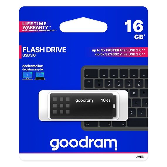 Goodram UME3 USB flash drive 16 GB USB Type-A 3.0 (3.1 Gen 1) Black | Techbox