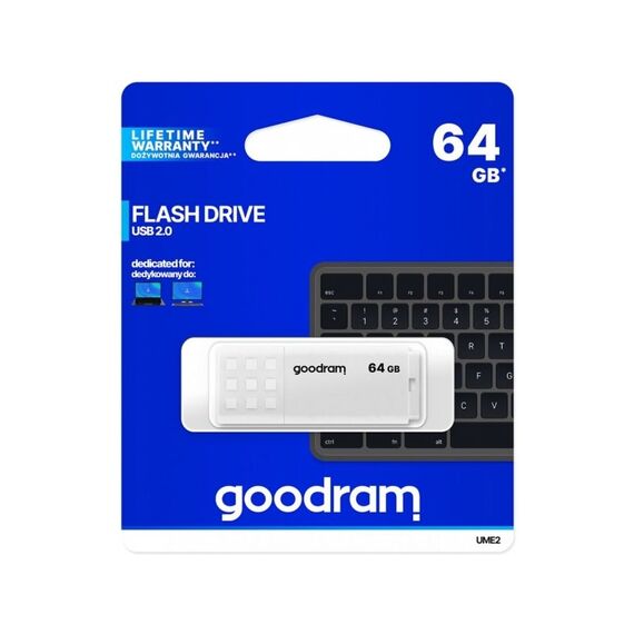 Goodram USB flash drive UME2 64 GB USB Type-A 2.0 White - USB Sticks - Peripherals - Techbox