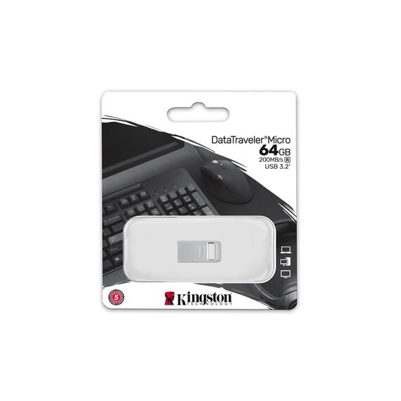 Kingston Technology DataTraveler 64GB Micro 200MB/s Metal USB 3.2 Gen 1 - USB Sticks - Peripherals - Techbox