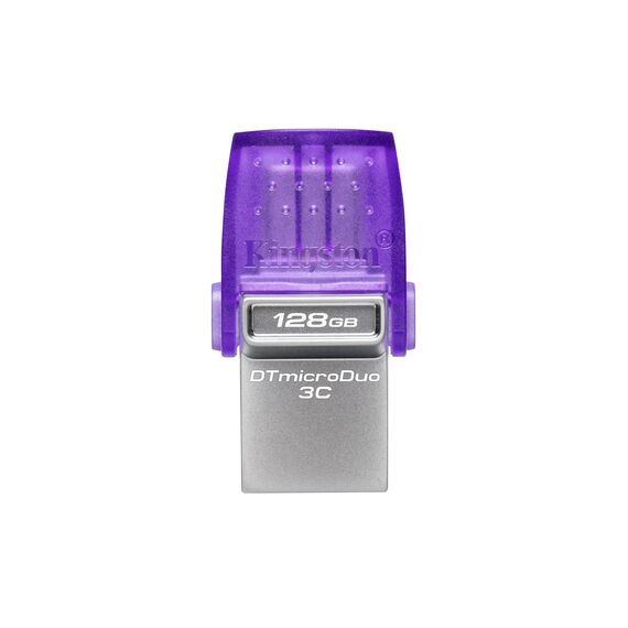 Kingston Technology DataTraveler microDuo 3C USB flash drive 64 GB USB Type-A / USB Type-C 3.2 Gen 1 (3.1 Gen 1) Purple, Stainless steel | Techbox