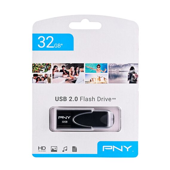 PNY Attaché 4 2.0 32GB USB flash drive USB Type-A Black - USB Sticks - Peripherals - Techbox