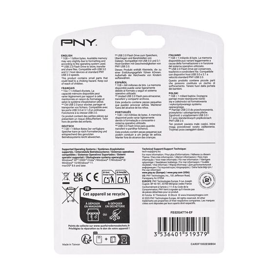 PNY Attaché 4 2.0 32GB USB flash drive USB Type-A Black - USB Sticks - Peripherals - Techbox