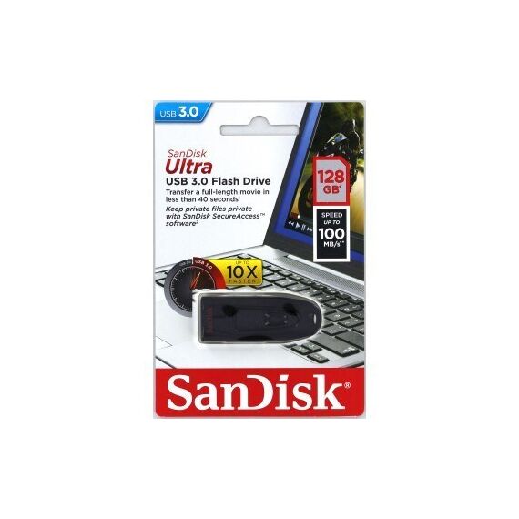 SanDisk Ultra USB flash drive 128 GB USB Type-A 3.2 Gen 1 (3.1 Gen 1) Black | Techbox