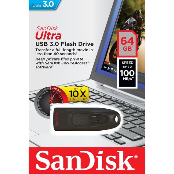 SanDisk Ultra USB flash drive 64 GB USB Type-A 3.2 Gen 1 (3.1 Gen 1) Black | Techbox