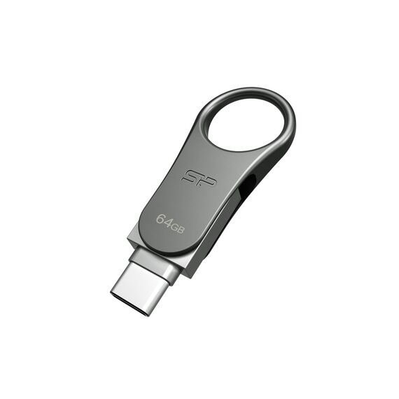 Silicon Power Mobile C80 USB flash drive 64 GB USB Type-A / USB Type-C 3.0 (3.1 Gen 1) Titanium - USB Sticks - Peripherals - Techbox