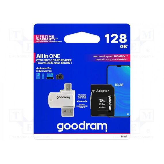 Goodram M1A4-1280R12 memory card 128 GB MicroSDHC Class 10 UHS-I | Techbox