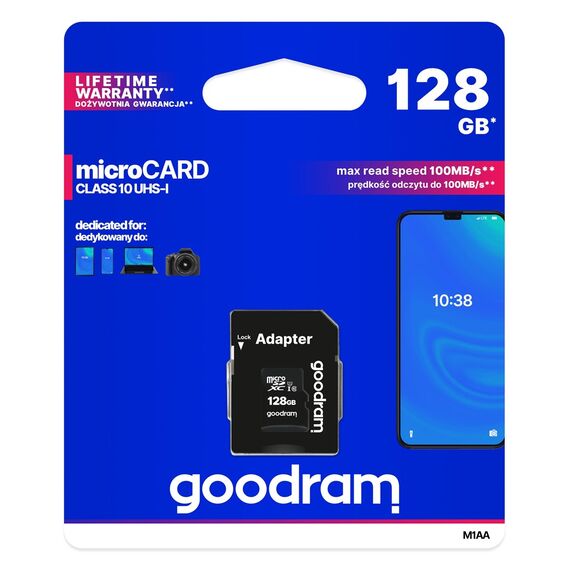 Goodram M1AA-1280R12 memory card 128 GB MicroSDXC Class 10 UHS-I | Techbox