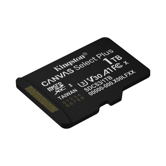 Kingston Technology 1TB microSDXC Canvas Select Plus Gen3 150MB/s A1 Card + Adapter | Techbox