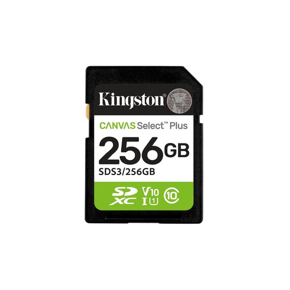 Kingston Technology 256GB SDXC Canvas Select Plus Gen3 150MB/s C10 UHS-I U1 V10 | Techbox