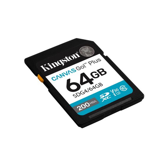 Kingston Technology Canvas Go! Plus 64GB SDXC Canvas Go Plus Gen4 200MB/s C10 UHS-I U3 V30 | Techbox